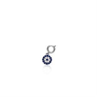 925 Ayar Gümüş Minimal Nazar Kolye Ucu - Charm