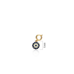 925 Ayar Gümüş Minimal Nazar Kolye Ucu - Charm