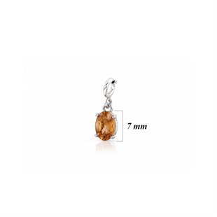925 Ayar Gümüş Minimal Oval Zultanit Taşlı Charm Kolye Ucu