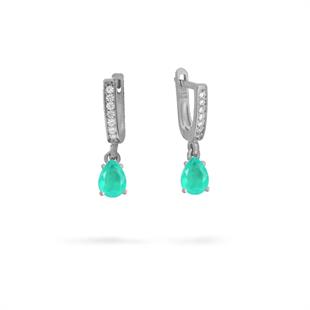 925 Ayar Gümüş Mİnimal Paraiba Damla Taşlı Takı Seti