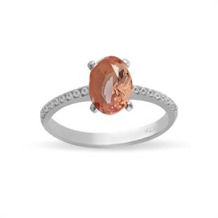 925 Ayar Gümüş Minimal Zultanit Oval Taşlı Takı Seti