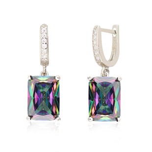 925 Ayar Gümüş Mistik Topaz Baget Takı Seti