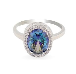925 Ayar Gümüş Mistik Topaz Yüzük