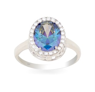 925 Ayar Gümüş Mistik Topaz Yüzük