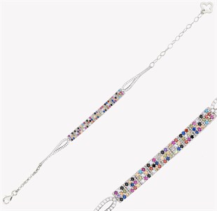 925 Ayar Gümüş Mix Taşlı Bileklik