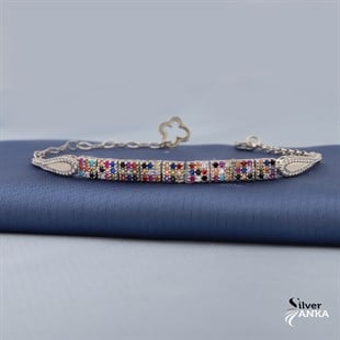 925 Ayar Gümüş Mix Taşlı Bileklik