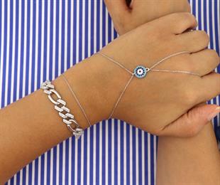 925 Ayar Gümüş Nazar Detaylı Şahmeran