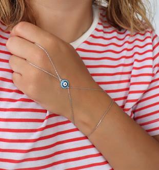 925 Ayar Gümüş Nazar Detaylı Şahmeran