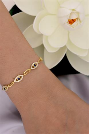 925 Ayar Gümüş Nazar Göz Detaylı Bileklik