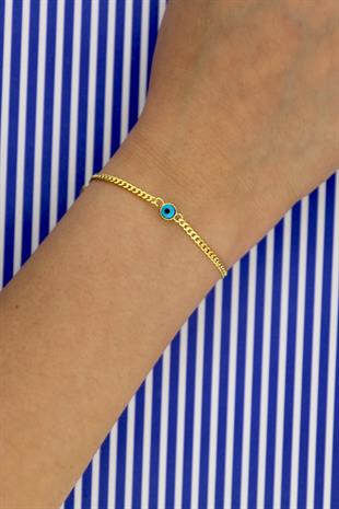 925 Ayar Gümüş Nazar Göz Detaylı Gurmet Bileklik