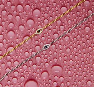 925 Ayar Gümüş Nazar Göz Detaylı Gurmet Zincir Bileklik