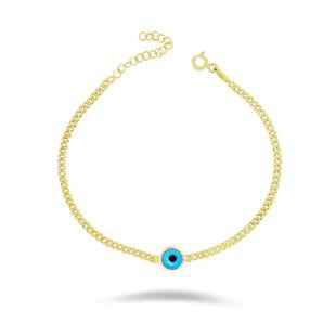 925 Ayar Gümüş Nazar Göz Detaylı Gurmet Bileklik