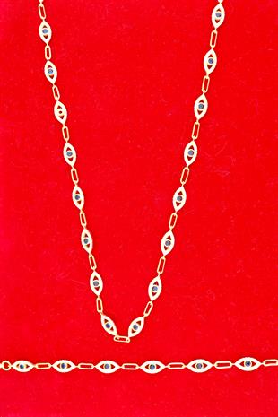 925 Ayar Gümüş Nazar Göz Detaylı Kolye