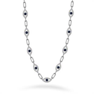 925 Ayar Gümüş Nazar Göz Detaylı Kolye