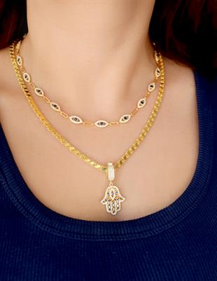 925 Ayar Gümüş Nazar Göz Detaylı Kolye