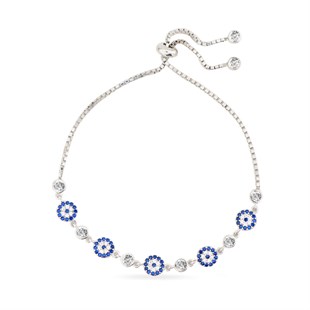 925 Ayar Gümüş Nazar Taşlı Bileklik