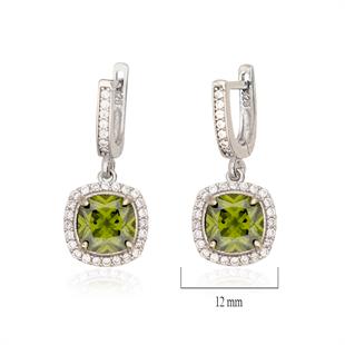 925 Ayar Gümüş Olive Taşlı Küpe