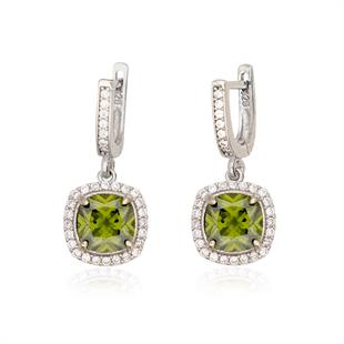 925 Ayar Gümüş Olive Taşlı Küpe