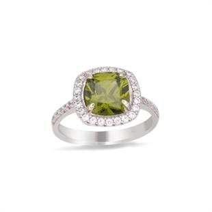 925 Ayar Gümüş Olive Taşlı Takı Seti