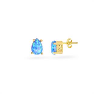 925 Ayar Gümüş Opal Damla Taş Küpe