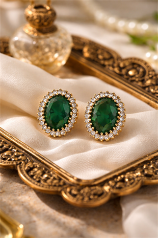 925 Ayar Gümüş Otantik Oval Hürrem Sultan Küpe
