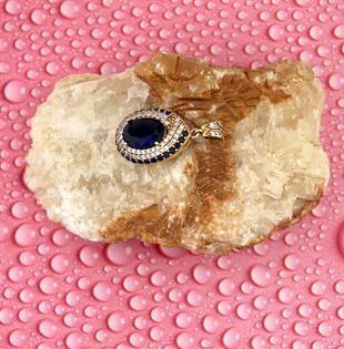 925 Ayar Gümüş Otantik Taşlı Kolye Ucu