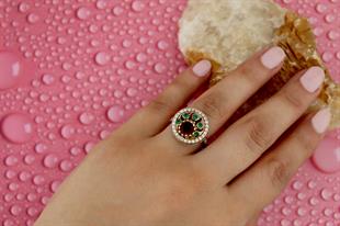 925 Ayar Gümüş Otantik Taşlı Yüzük