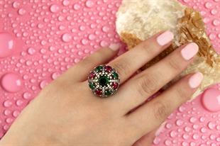 925 Ayar Gümüş Otantik Taşlı Yüzük