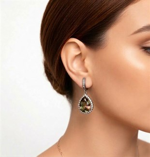 925 Ayar Gümüş Otantik Zultanit Damla Hürrem Küpe