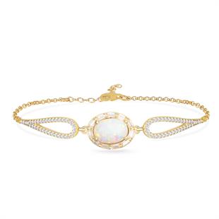 925 Ayar Gümüş Oval Opal Taşlı Bileklik