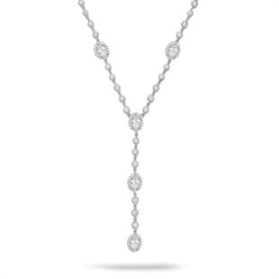 925 Ayar Gümüş Oval Taşlı Y Model Su Yolu Detaylı Kolye