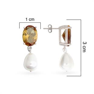 925 Ayar Gümüş Oval Zultanit Taş Küpe