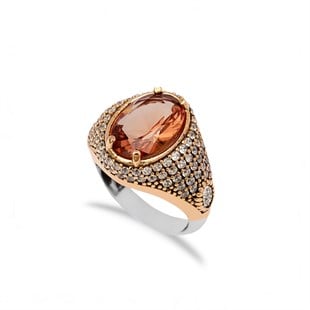 925 Ayar Gümüş Oval Zultanit Taşlı Otantik Yüzük