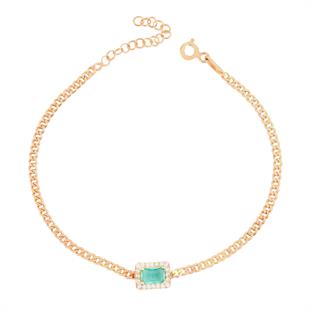 925 Ayar Gümüş Paraiba Baget Taşlı Gurmet Zincir Bileklik