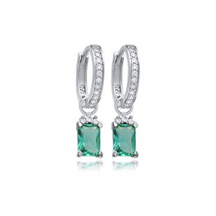 925 Ayar Gümüş Paraiba Baget Taşlı Trend Küpe