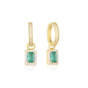 925 Ayar Gümüş Paraiba Taşlı Halka Küpe