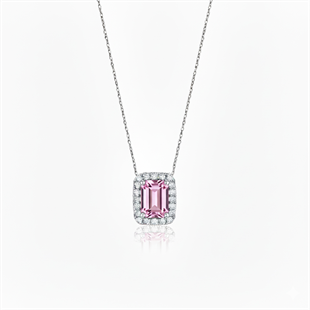 925 Ayar Gümüş Pembe Baget Kolye