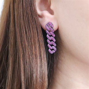 925 Ayar Gümüş Pembe Gurmet Şık Küpe