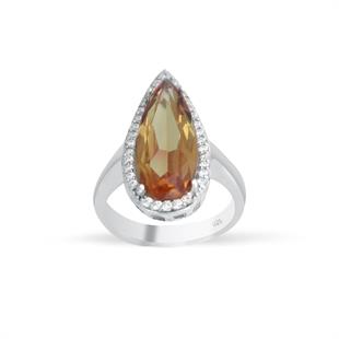 925 Ayar Gümüş Renk Değiştiren Damla Zultanit Taş Yüzük