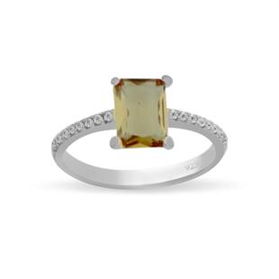 925 Ayar Gümüş Renk Değiştiren Zultanit Baget Taşlı Yüzük