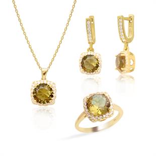 925 Ayar Gümüş Renk Değiştiren Zultanit Taşlı Takı Seti