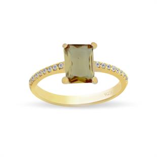 925 Ayar Gümüş Renk Değiştiren Zultanit Baget Taşlı Yüzük