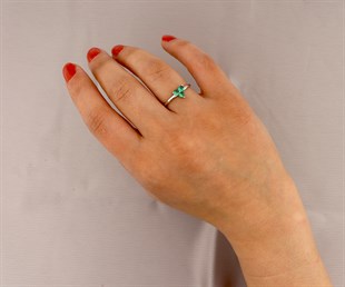 925 Ayar Gümüş Renkli Taşlı Cemre Yüzük