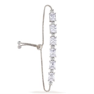 925 Ayar Gümüş Rodyum Kaplama Asansörlü Baget Bileklik