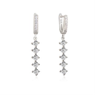 925 Ayar Gümüş Rodyumlu 5 Taş Takı Seti