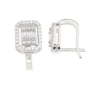 925 Ayar Gümüş Rodyumlu Baget Küpe