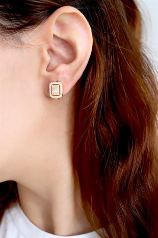 925 Ayar Gümüş Rodyumlu Baget Küpe