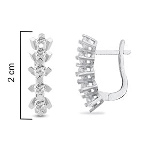 925 Ayar Gümüş Rodyumlu Beştaş Küpe