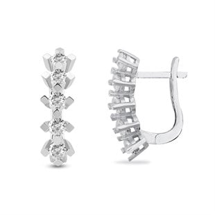 925 Ayar Gümüş Rodyumlu Beştaş Küpe