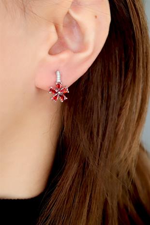 925  Ayar Gümüş Rodyumlu Çiçek Küpe